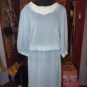Via Sant Andrea Vintage Sheer Baby Blue Dress M